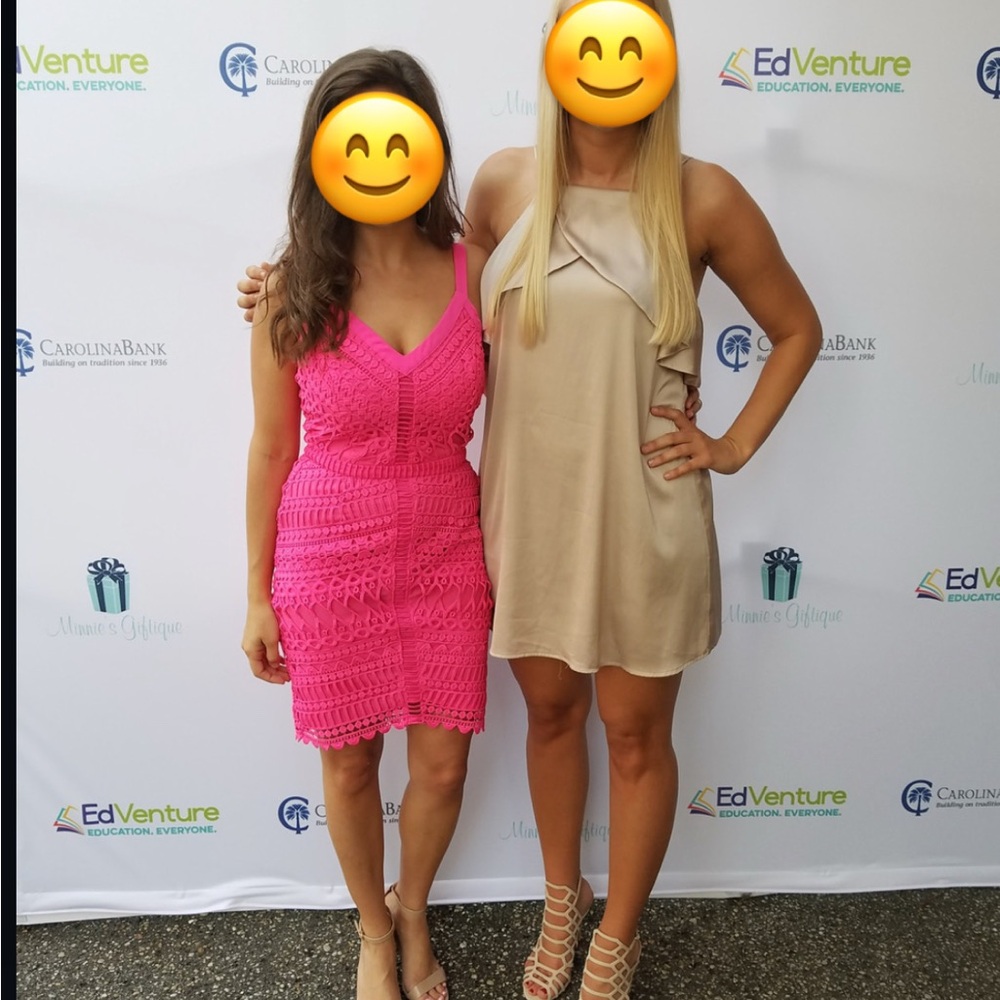 Elegant champagne dress- fashion nova
